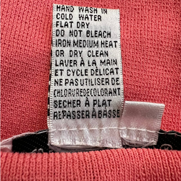 Joseph A Sweater in Orange with Tiny Shell Embellishments at Neckline Size Large - Picture 5 of 5